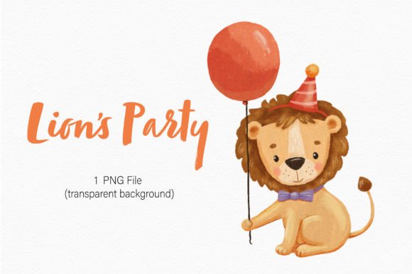 Adorable Lion Clipart for Fun Party Designs