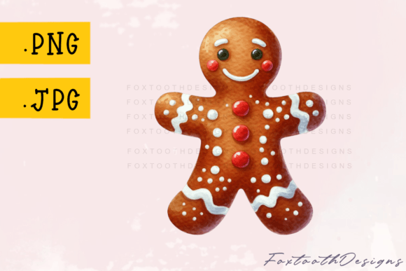 Charming Creativity: The Gingerbread Man with Red Buttons Design Asset