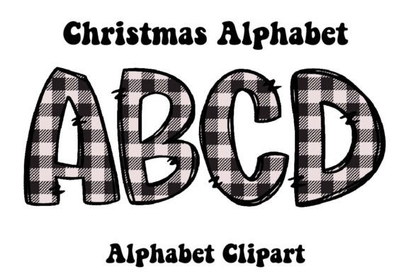 Christmas Buffalo Plaid Alphabet Doodle: A Festive Design Staple