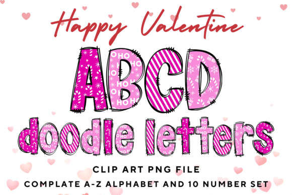 Christmas Doodle Alphabet Letters PNG: Festive Design Assets