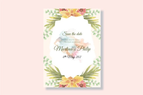 Customizable Wedding Cards: Elegant Floral Digital Assets