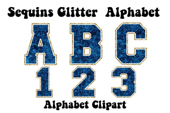 Elevate Designs with Sequins Glitter Navy Blue and Gold PNG
