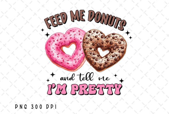 Feed Me Donuts Retro Valentines Day PNG: A Sweet Design Asset