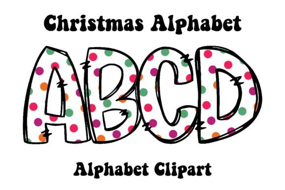 Festive Design with Cute Red Green Dots Christmas Alphabet