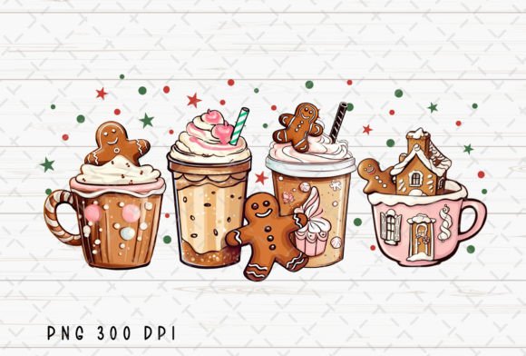 Gingerbread Coffee Christmas House PNG: A Cozy Design Asset