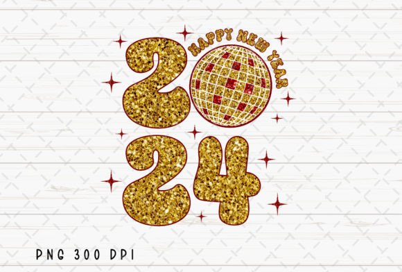 Happy New Year 2024 Glitter Disco Ball: Your Festive Design Asset