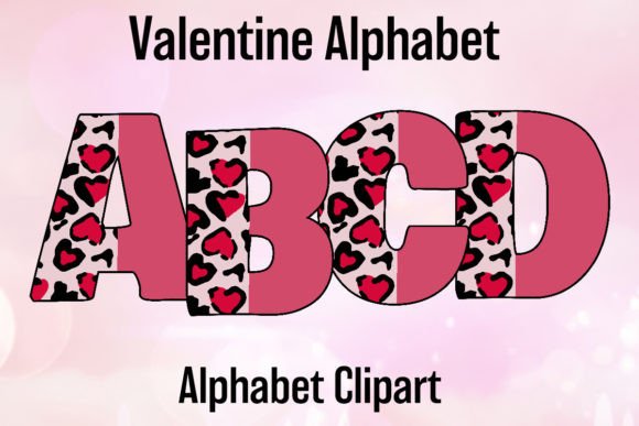 Leopard Valentine Alphabet Sublimation1: Bold Design Assets