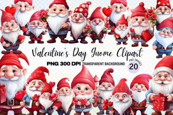 Valentine Gnome Clipart Designs PNG: Your Go-To for Charming Projects