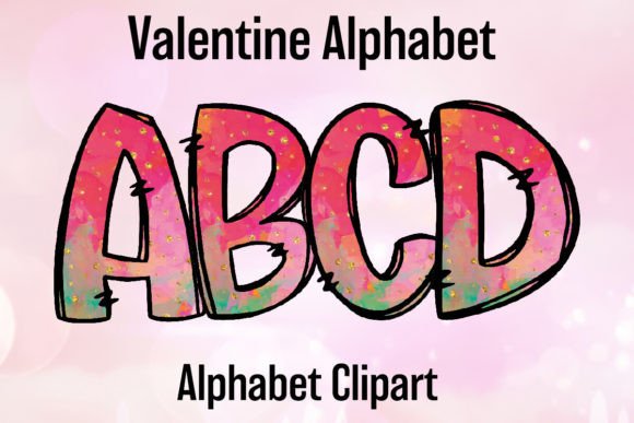 Valentine’s Clipart Doodle Alphabet Png4: Creative Design Uses