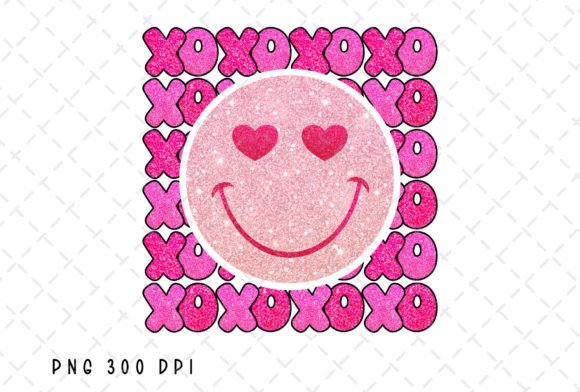 XOXO Smiley Face Glitter Valentines PNG: A Designer's Review